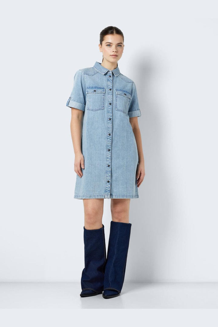 Noisy May - Nmnew Signe S/S Denim Dress Vi003Lb - 4460338 Light Blue Denim