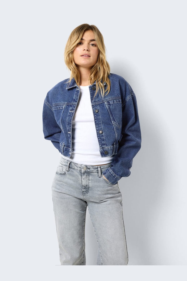 Noisy May - Nmronja L/S Crop Jacket Vi433Mb - 4411985 Medium Blue Denim