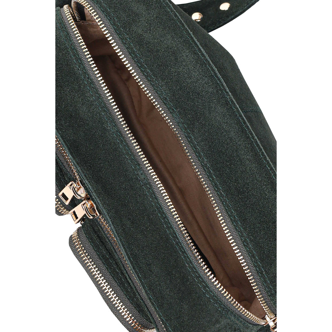 Núnoo - Ellie Suede W. Gold - Dark Green Tasker 