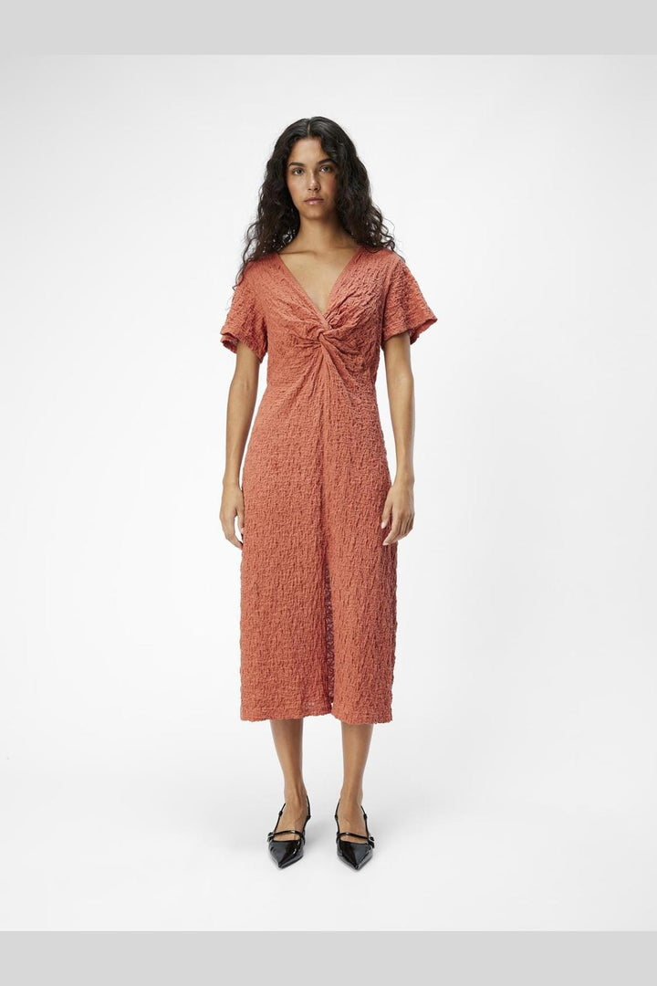 Object - Objcindie S/S Midi Dress - 4730330 Redwood