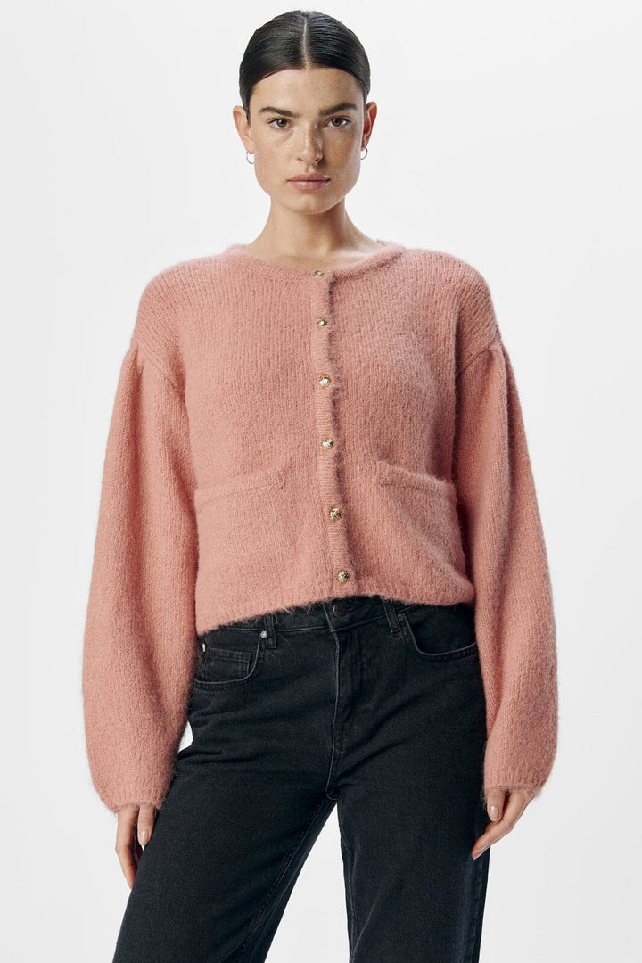 Object - Objsaggia Lo L/S Knit Cardigan 135 - 4781566 Rose Elegance