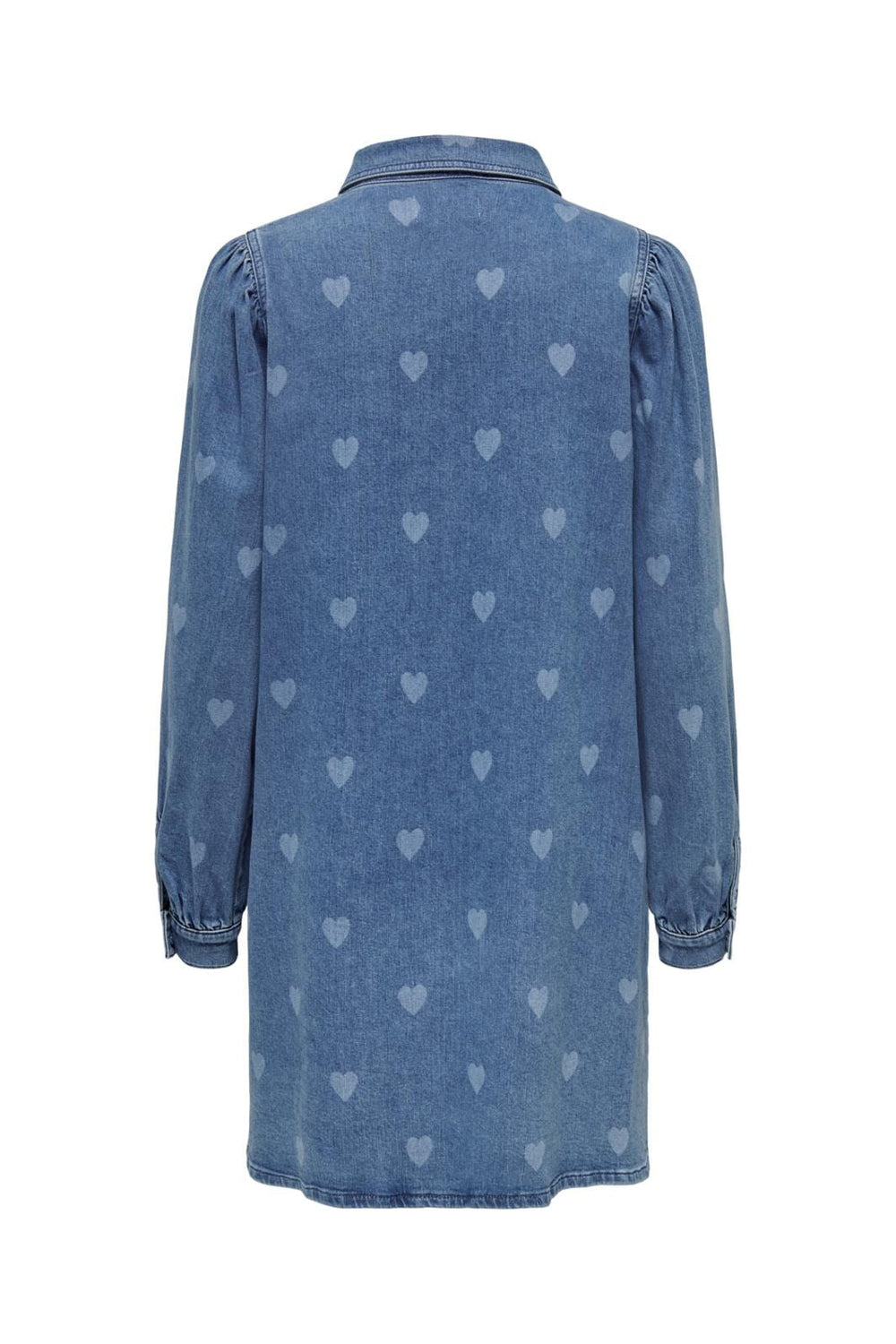 Only - Onlalma L/S Heart Dress Cro - 4531731 Medium Blue Denim Heart