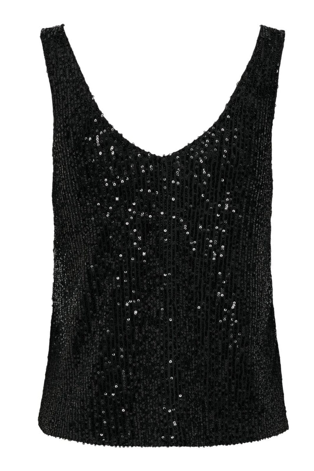 Only - Onlana S/L V-Neck Sequins Top - 4410798 Black Black Sequins Toppe 