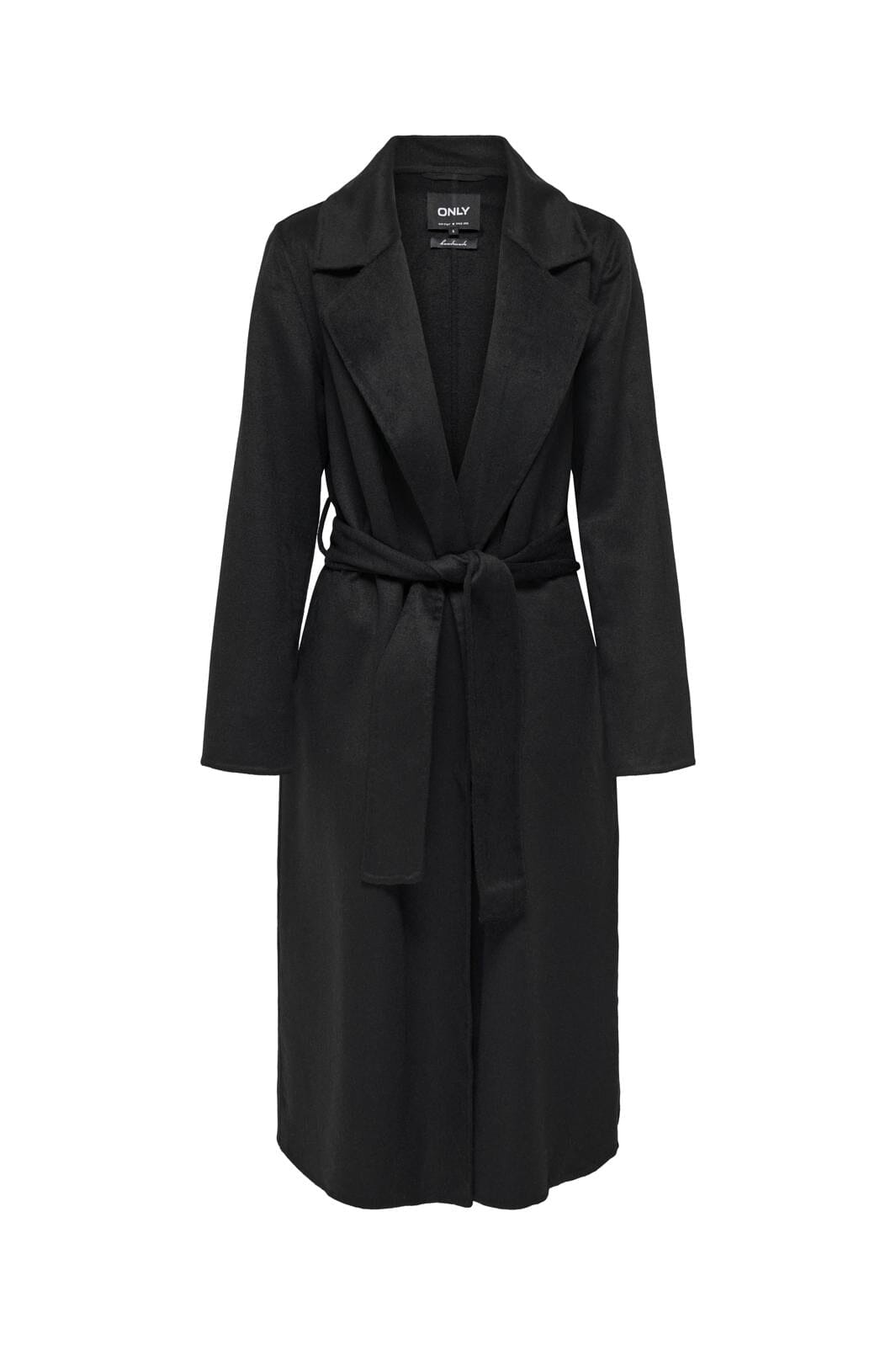 Only - Onlbelina Belted Handmade Wool Coat - 4646629 Black