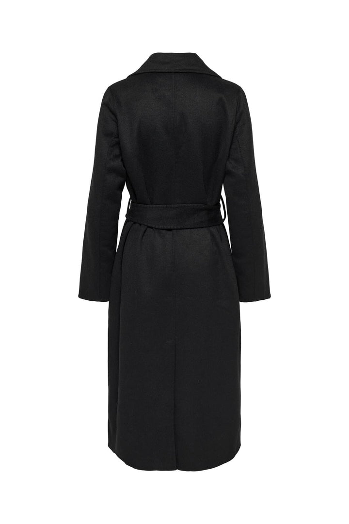 Only - Onlbelina Belted Handmade Wool Coat - 4646629 Black