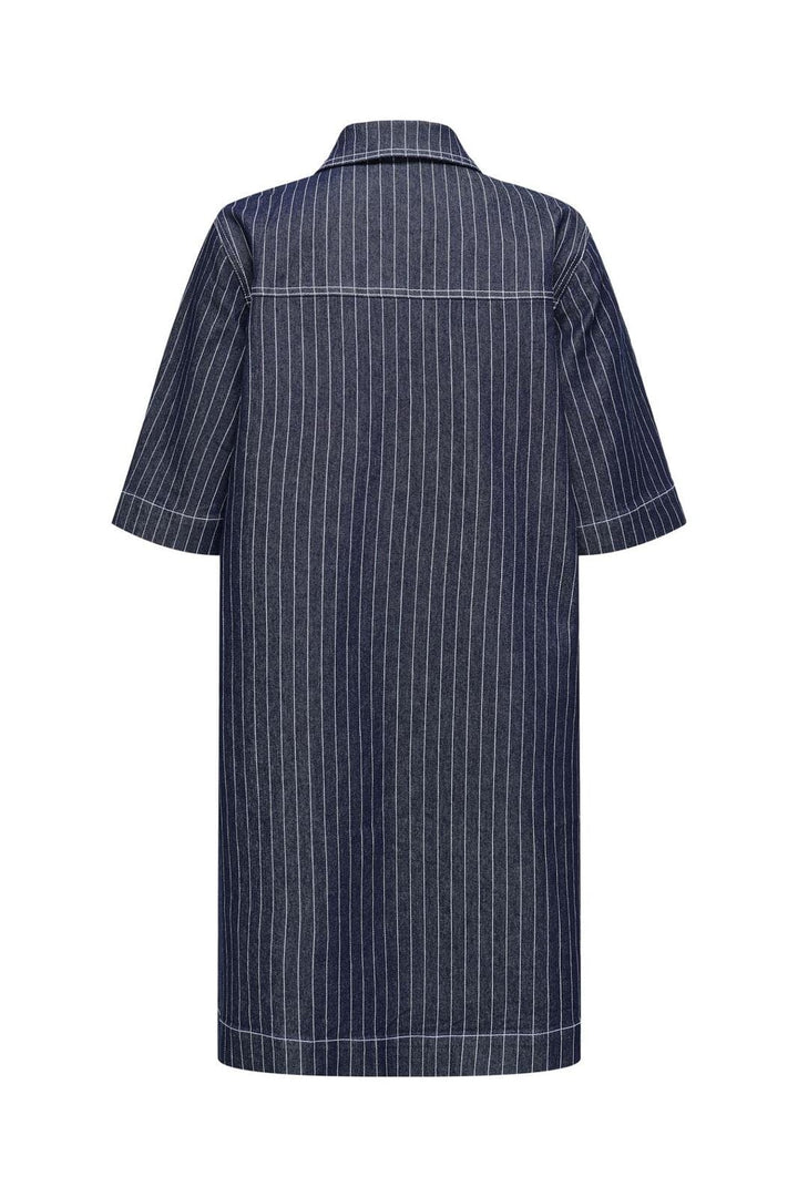 Only - Onlbelle S/S Stripe Dress Gua - 4740251 Dark Blue Denim Stripe