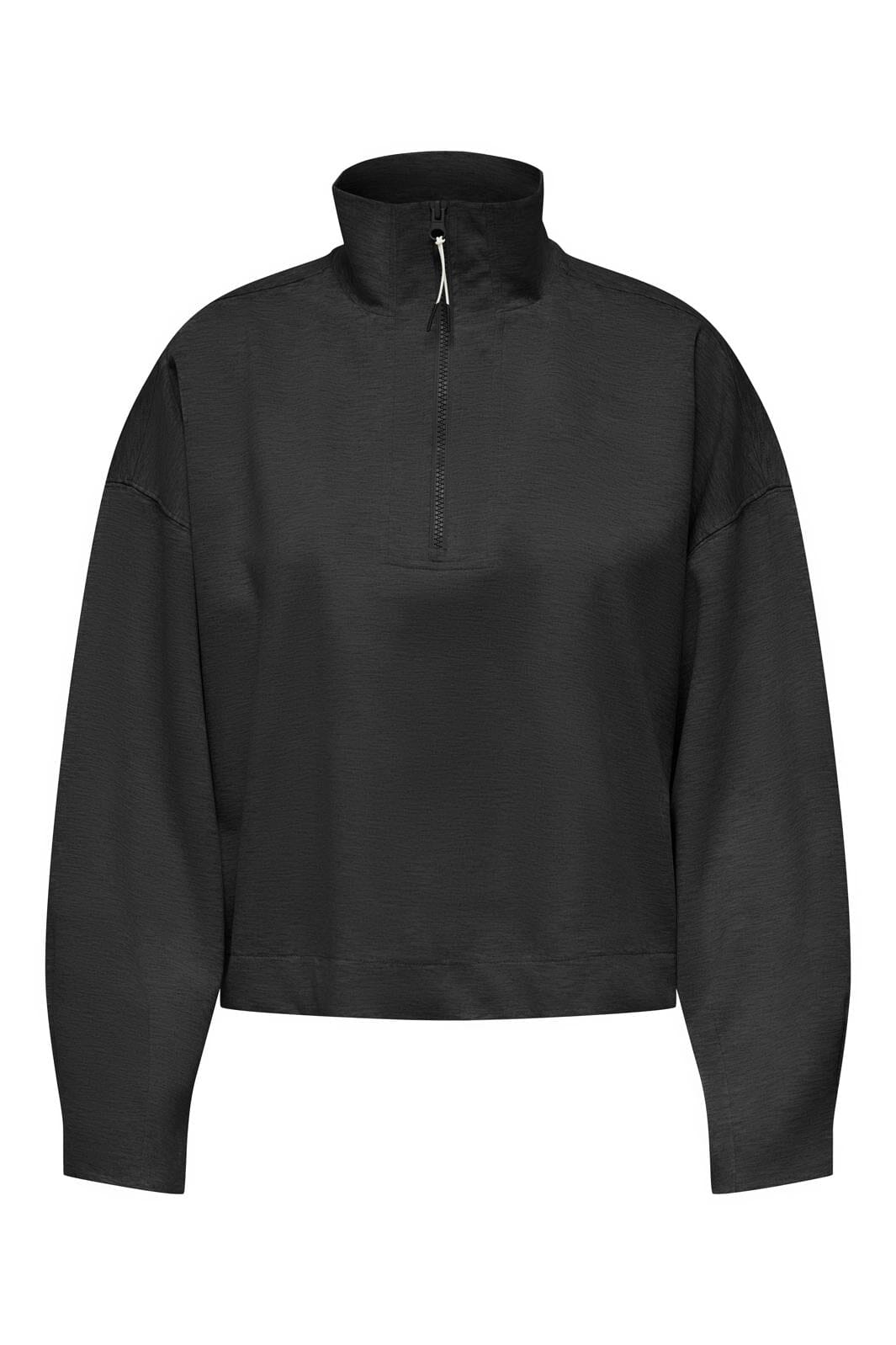 Only - Onlbrielle L/S Half Zip Swt - 4702723 Black Silver Tag