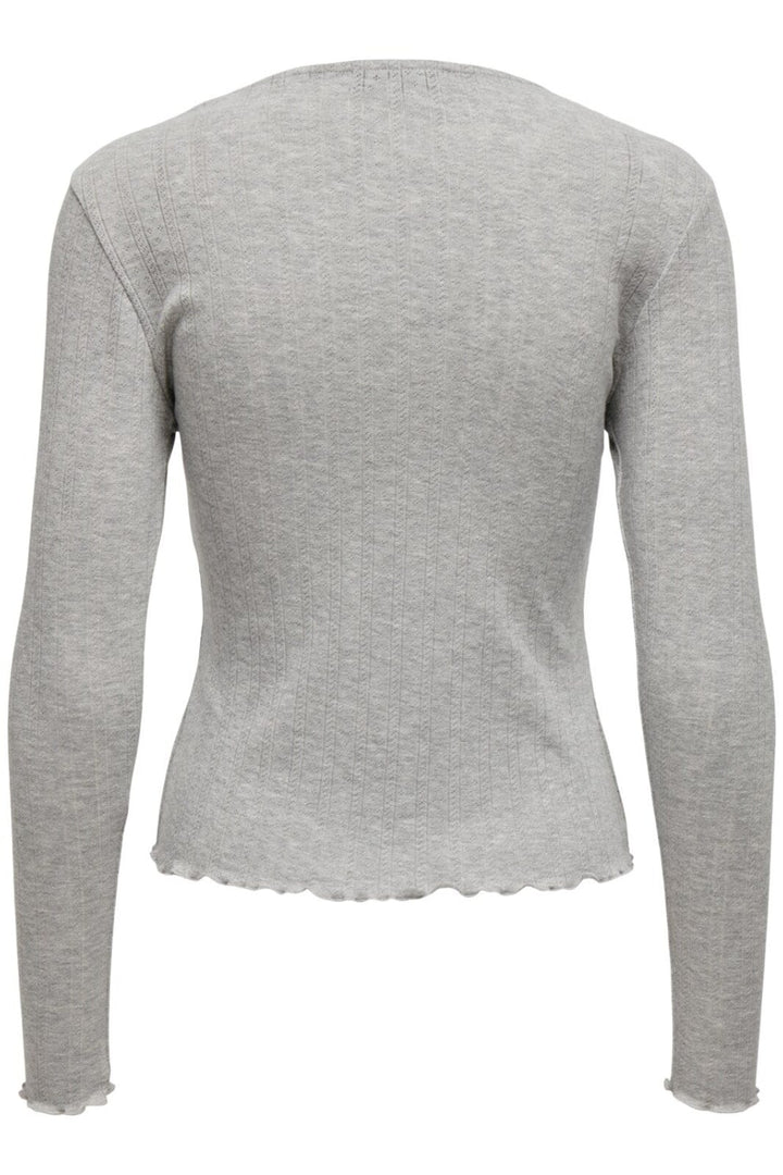 Only - Onlcarlotta L/S Top - 4396542 Light Grey Melange Bluser 