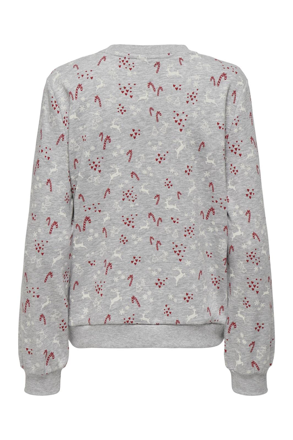 Only - Onlchristmas L/S O-Neck Swt - 4580772 Light Grey Melange Hearts