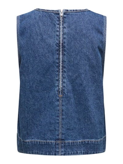 Only - Onldorsi S/L Top Sik - 4704528 Medium Blue Denim Toppe 