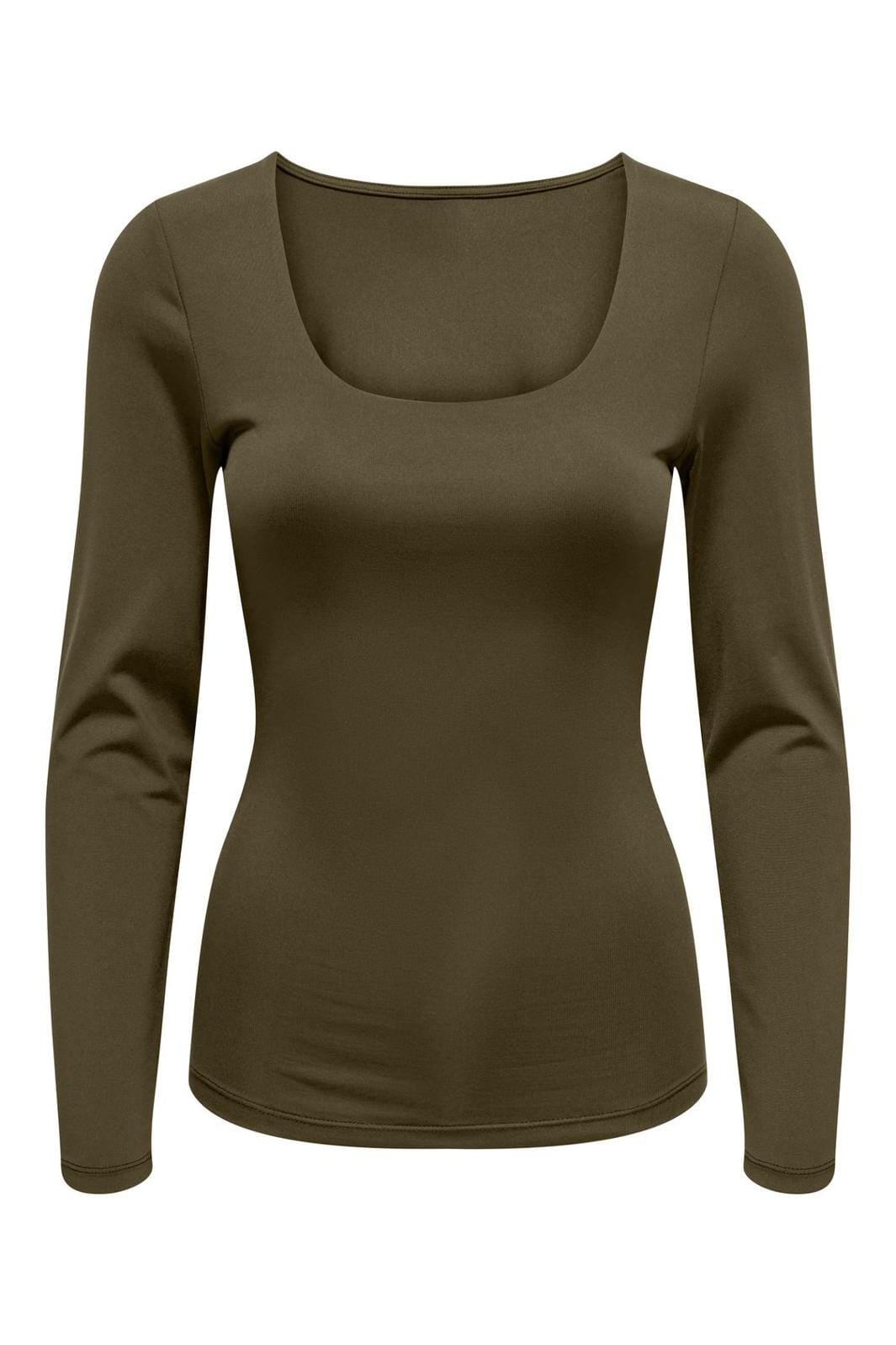 Only - Onlea L/S 2-Way Deep Neck Top - 4575950 Dark Olive