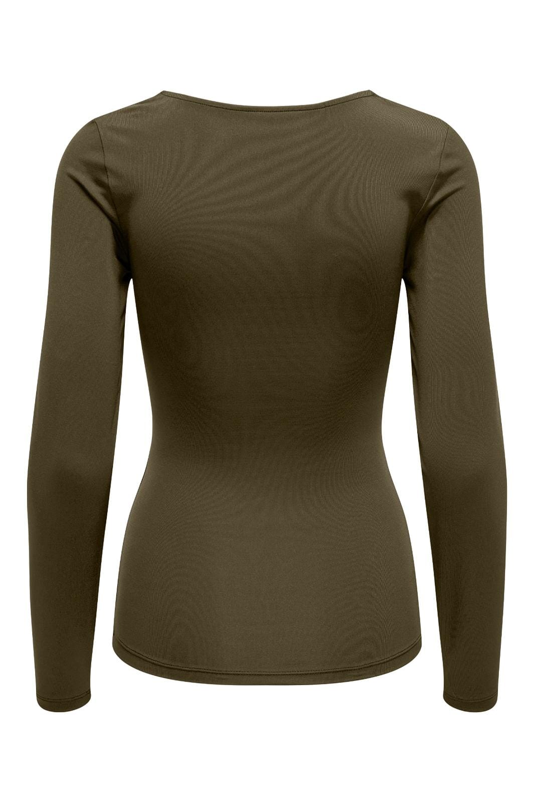 Only - Onlea L/S 2-Way Deep Neck Top - 4575950 Dark Olive