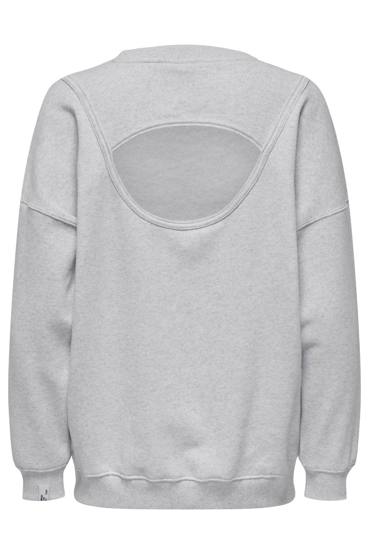 Only - Onlelliot L/S Open Back Swt - 4638158 Light Grey Melange Labels Brooklyn Sweatshirts 