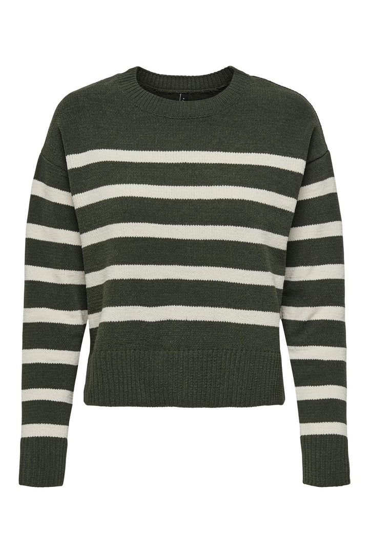 Only - Onlelly Life Ls Stripe O-Neck Cc Knt - 4632532 Kambaba Birch