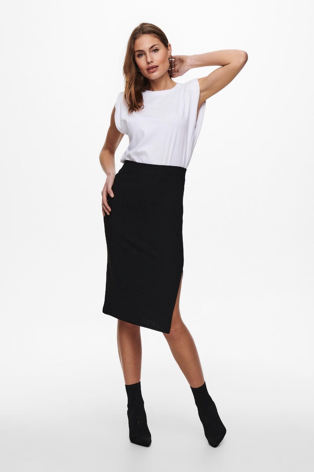 Only - Onlemma Slit Skirt - Black Nederdele 