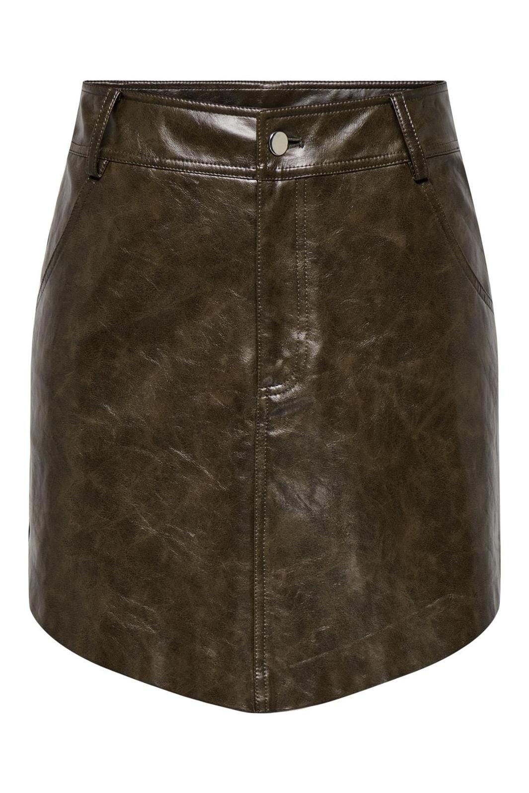 Only - Onleverle Faux Leather Skirt - 4765748 Dark Earth