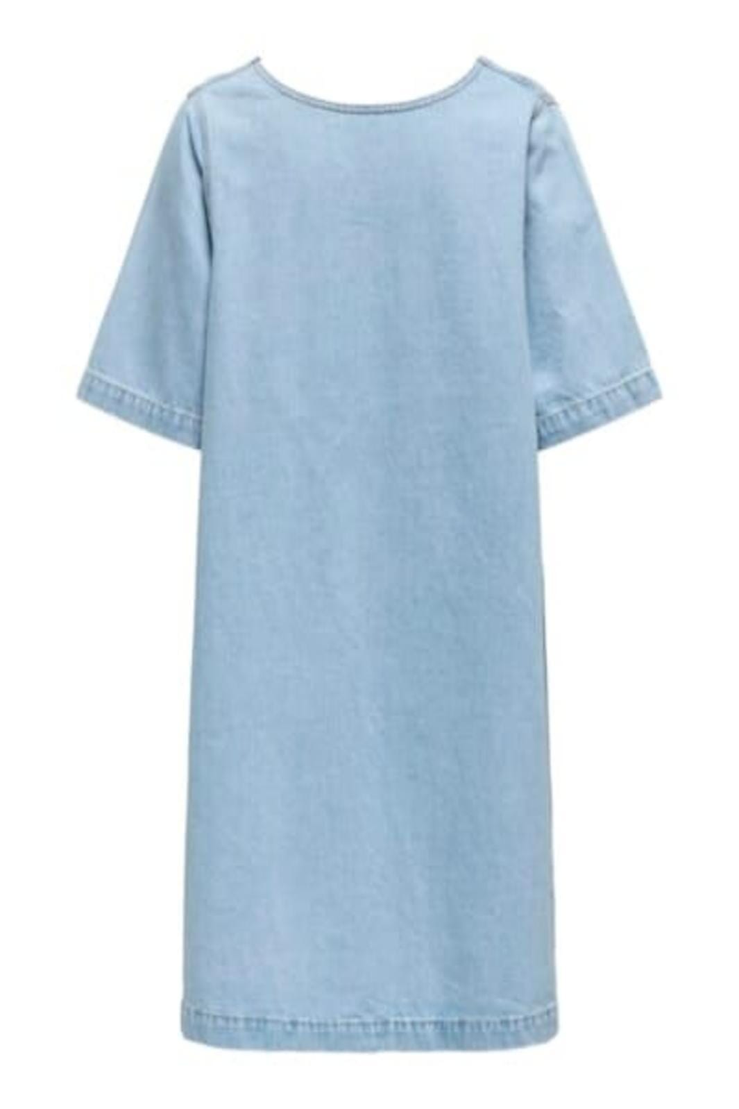 Only - Onlgigi S/S A-Shape Dress Azg - 4685186 Light Blue Denim Kjoler 