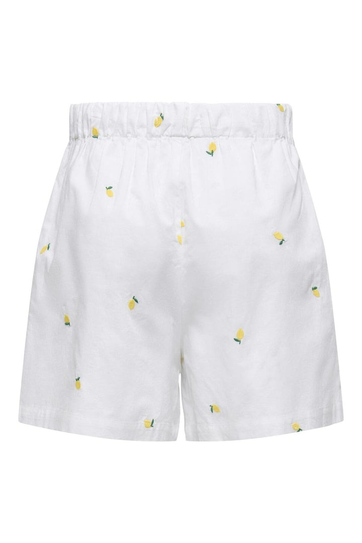 Only - Onlgrace Emb Shorts - 4789555 Bright White Lemon