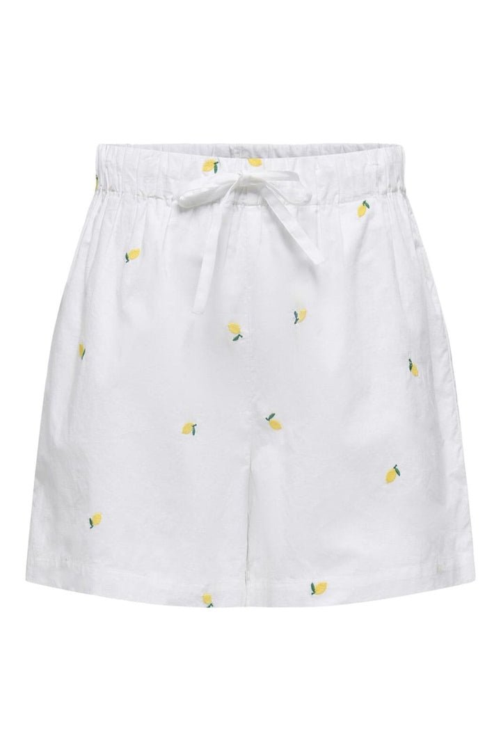 Only - Onlgrace Emb Shorts - 4789555 Bright White Lemon