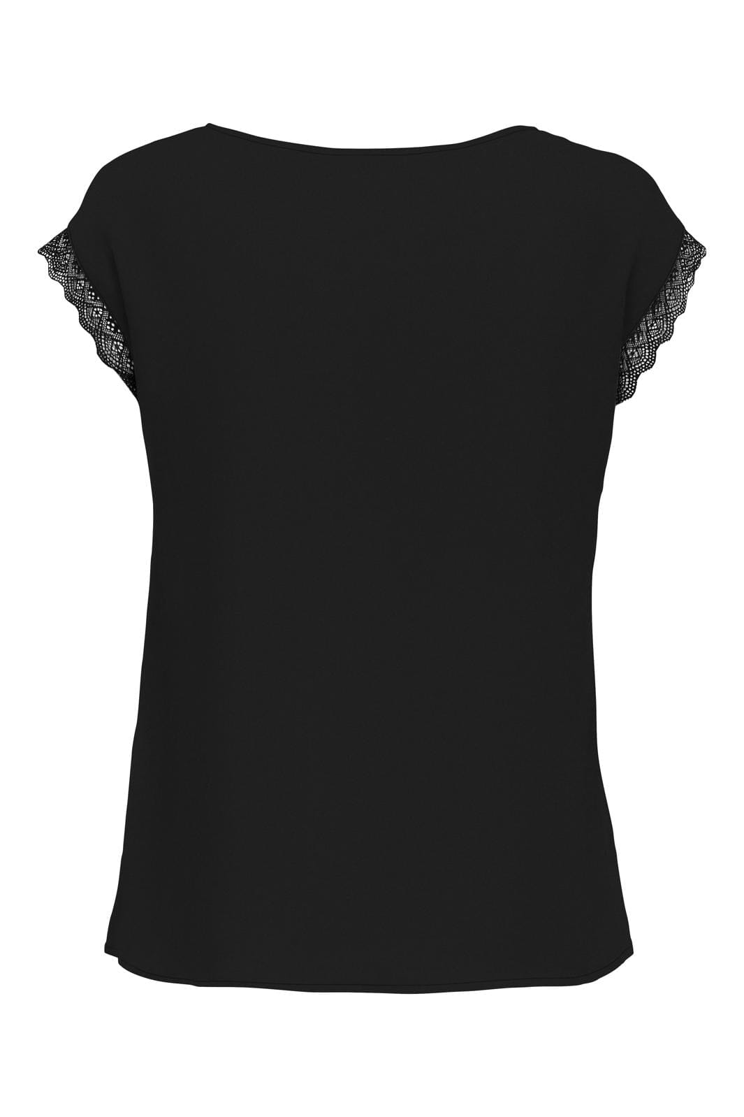 Only - Onljasmina S/S V-Neck Lace Top - 3907182 Black