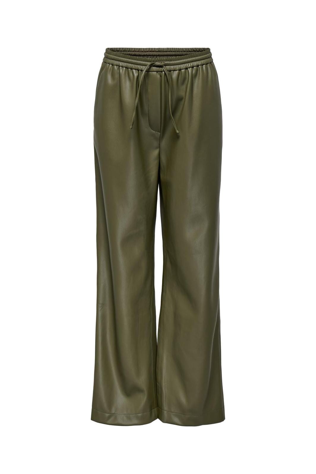 Only - Onljovana Faux Leather Trackpant - 4757191 Winter Moss