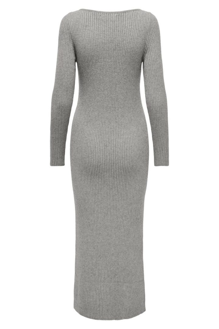 Only - Onlkatia Life Ls Maxi Boatn Dress Cc Knt - 4579620 Medium Grey Melange Kjoler 