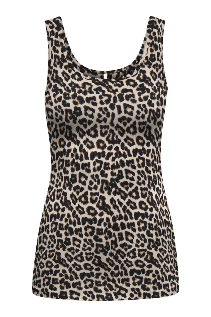 Only - Onllive Love S/L Tank Top - 4741202 Asphalt Tikkie Leo Toppe 