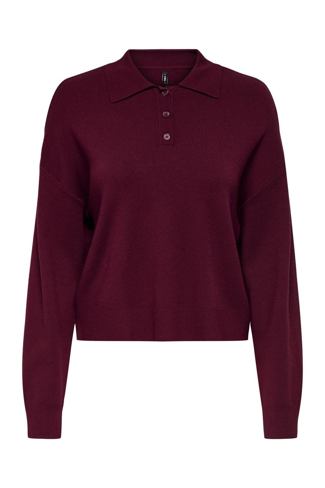 Only - Onllucy Ls Polo Neck Knt - 4756240 Cabernet