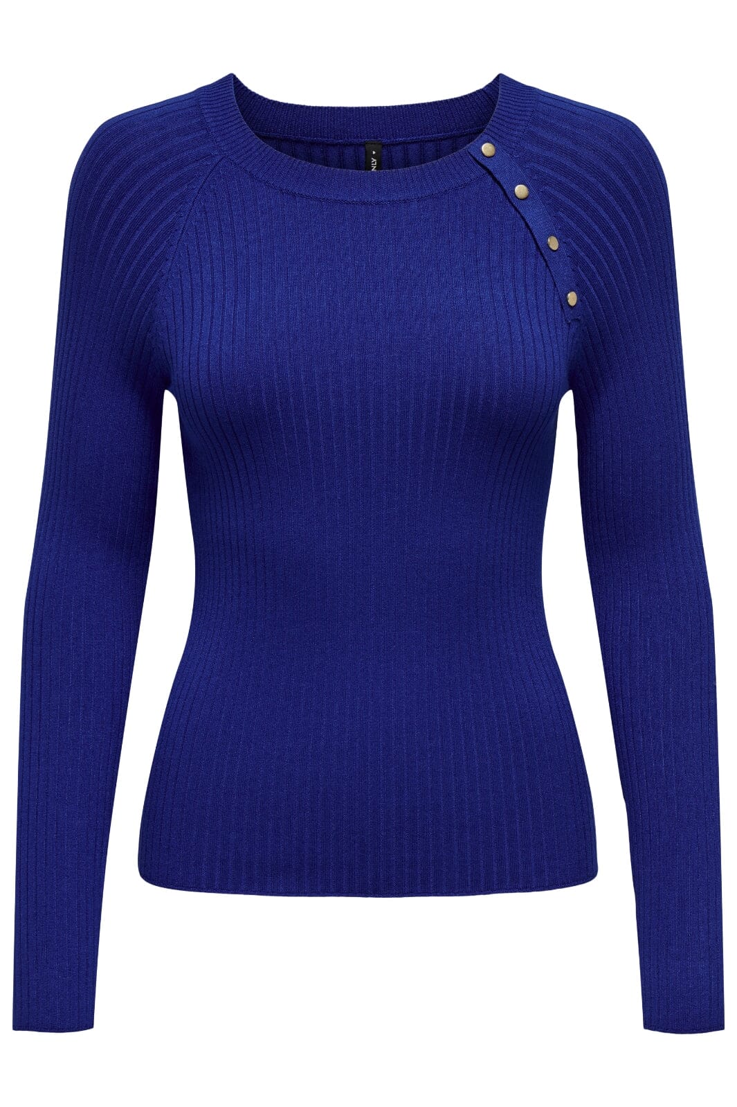 Only - Onlmeddi Ls Button Detail O-Neck - 4508480 Sodalite Blue Bluser 