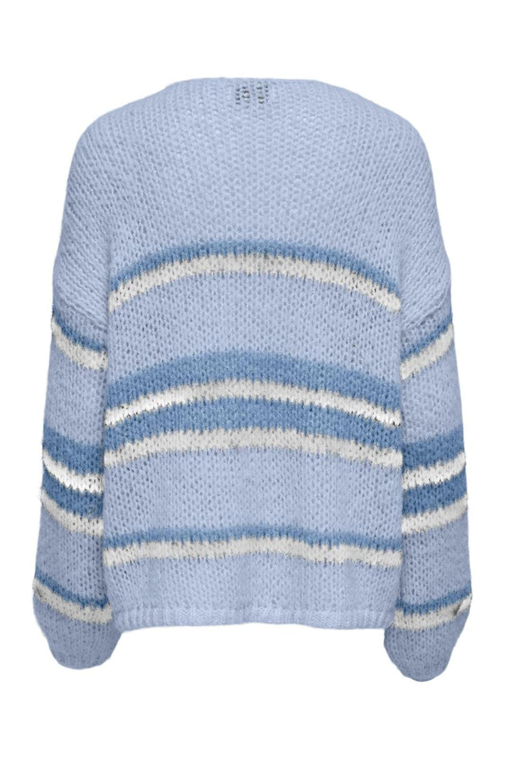 Only - Onlnordic Life L/S Cardigan Knt 15307410 - 4702100 - Cashmere Blue W. Allure + Cloud Dancer