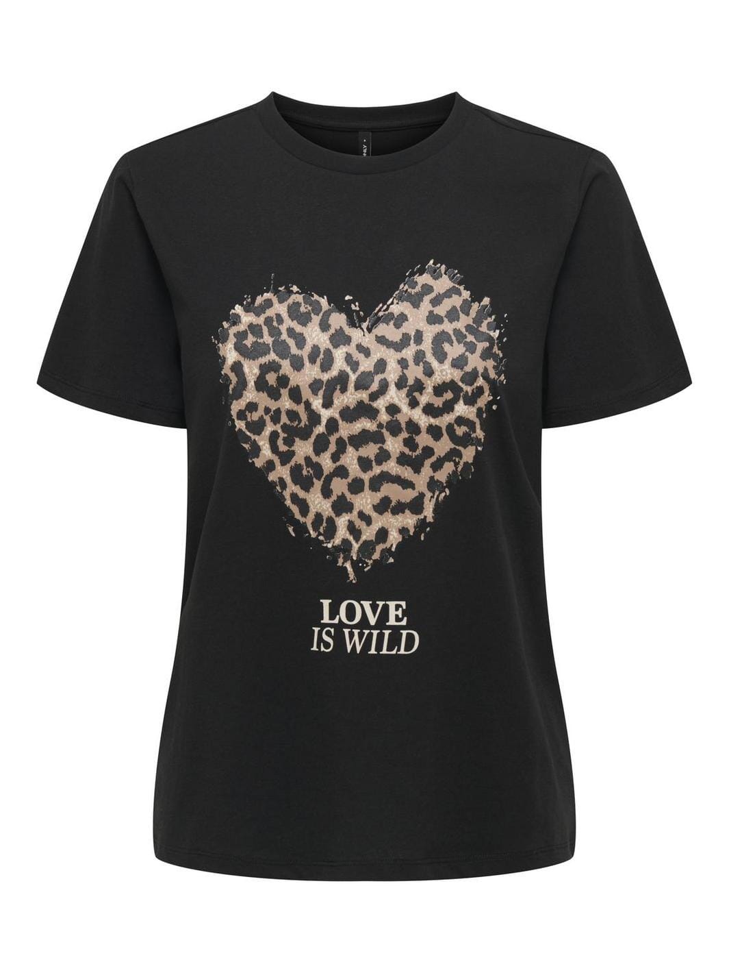 Only - Onlola S/S Reg Tee 15346303 - 4831147 - Black Big Leo Heart