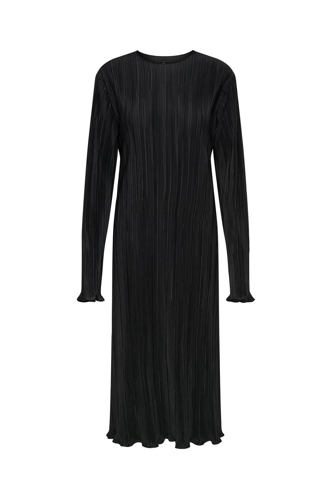 Only - Onlpery L/S Long Plisse Dress - 4658710 Black