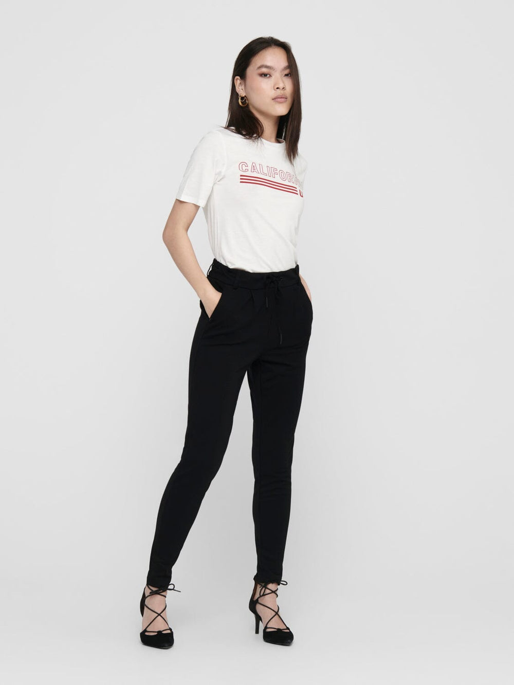 Only, Onlpoptrash Life Easy Col Pant, Black