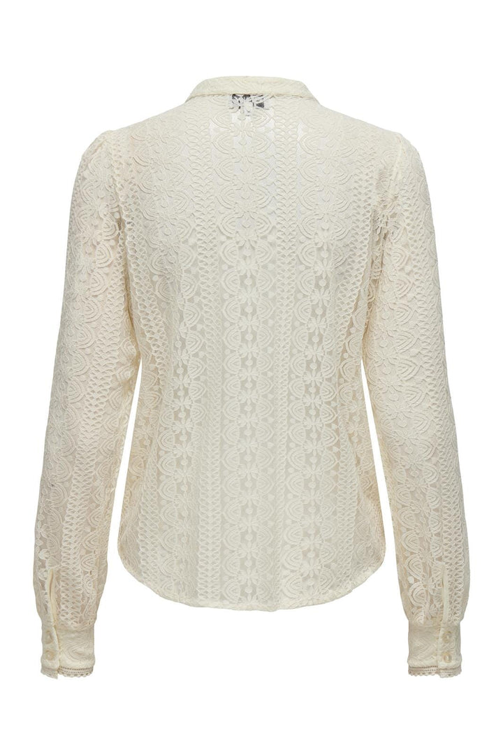 Only - Onlreba Lace L/S Shirt - 4149205 Egret