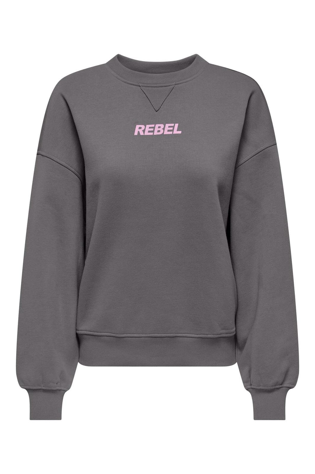 Only - Onlsofia L/S Word O-Neck Swt - 4650829 December Sky Rebel