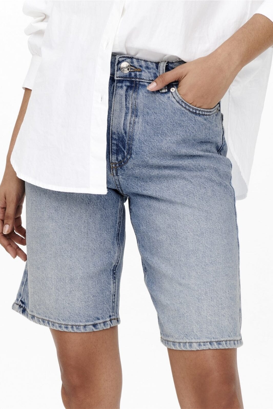 Only - Onlsonny hw wide dnm shorts - Light Blue Denim Shorts 