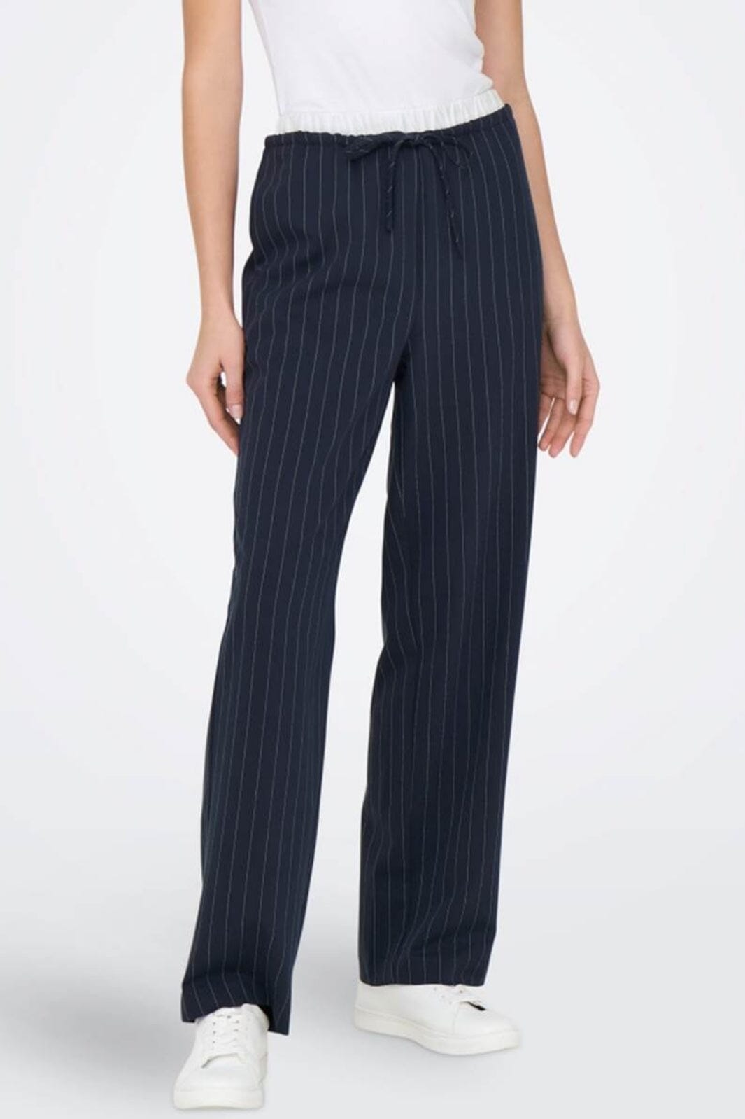 Only - Onltille Stripe Boxer Str Pant Tlr - 4653984 Salute White Pinstripe Bukser 