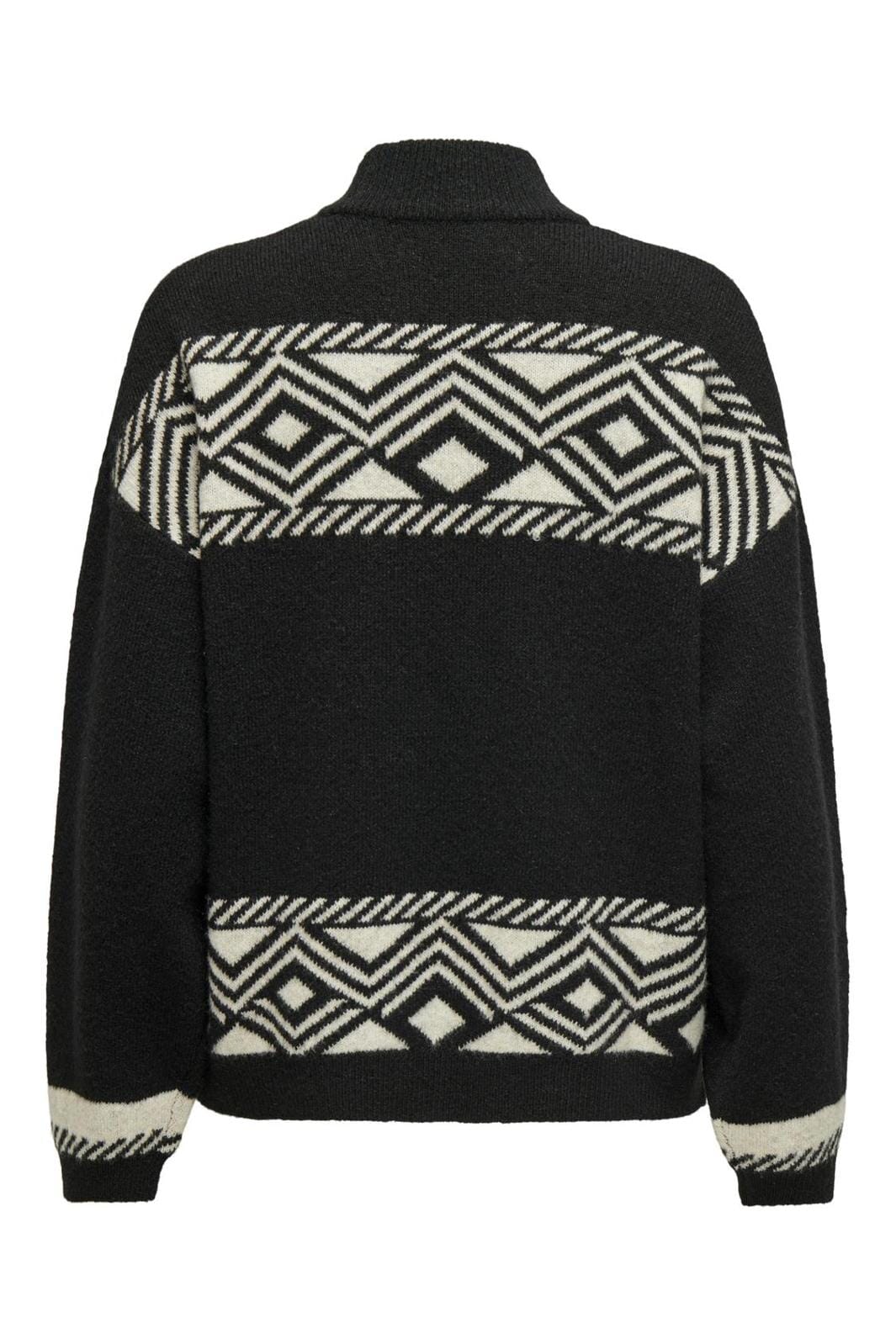 Only - Onlvictoria L/S Pullover Knt - 4608545 Black Pumice Stone Jacquard