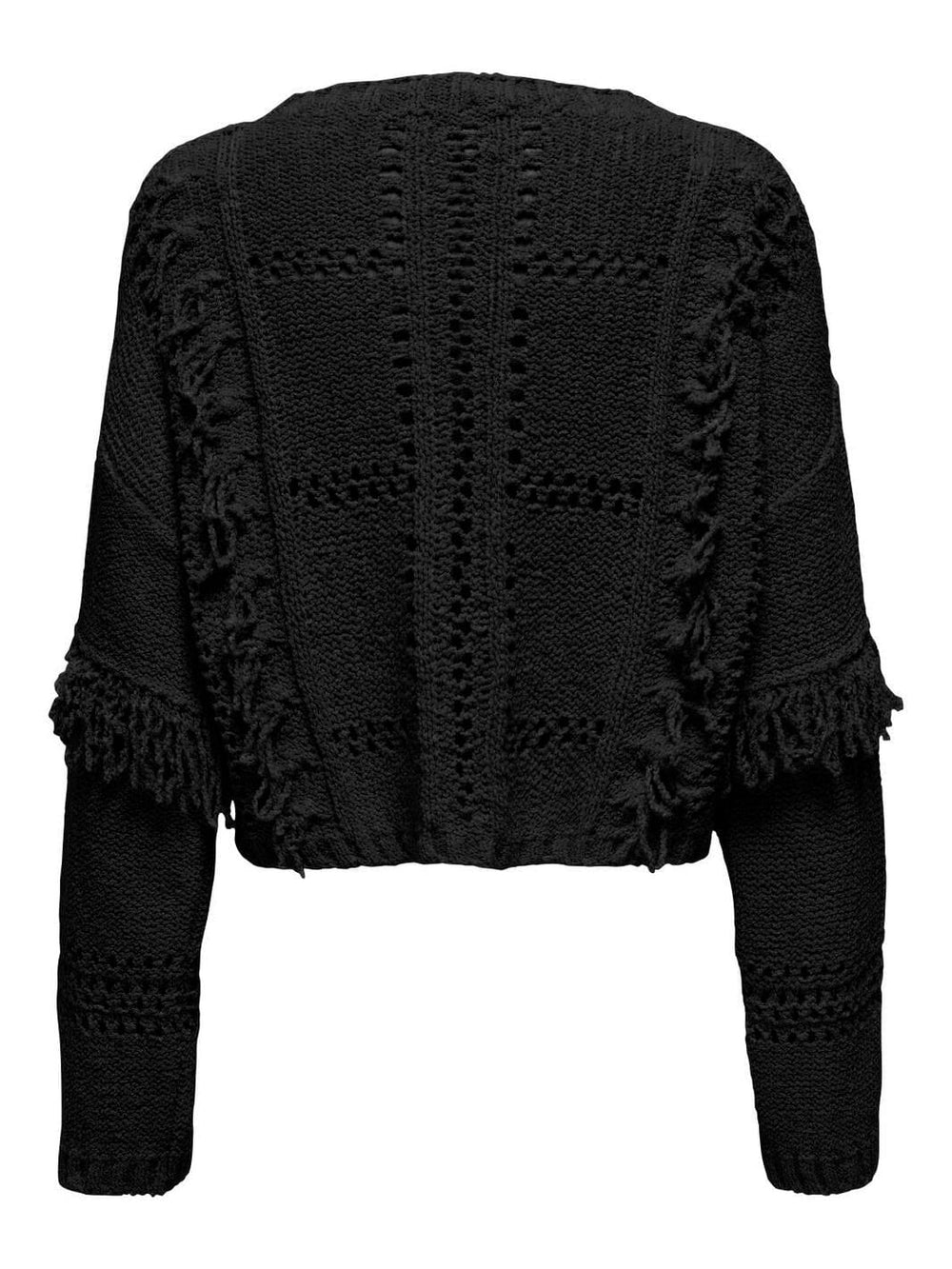 Only - Onlyrsa Life Ls Fringe O-Neck Cc Knt - 4725135 Black