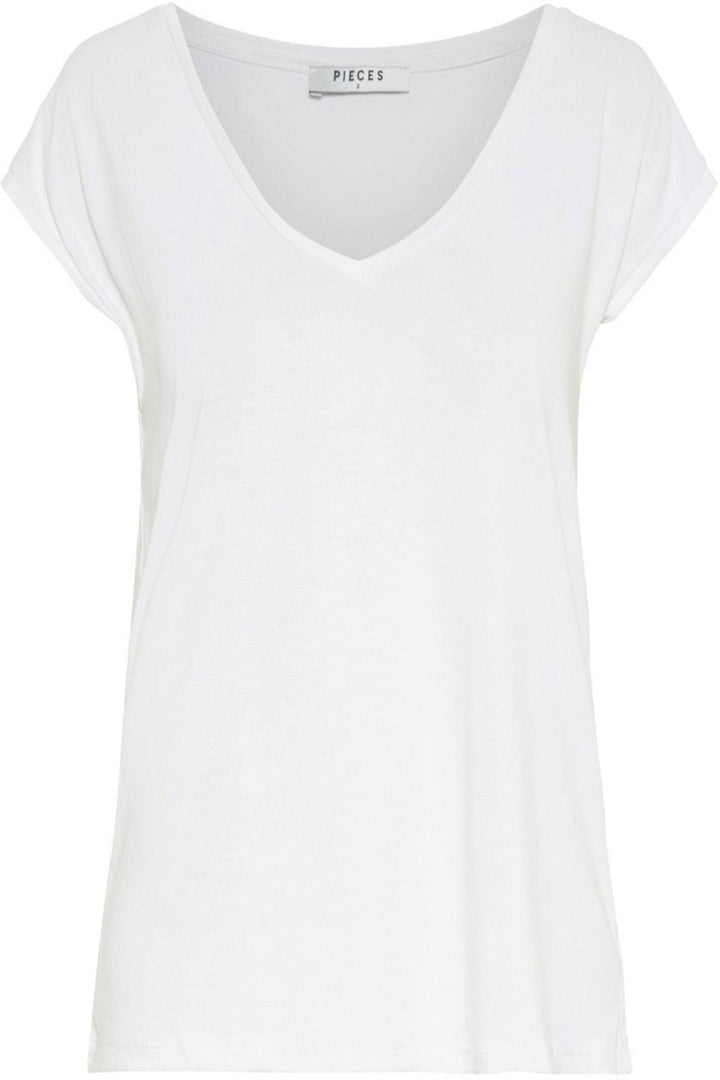 PIECES - Amala Tee - Bright White Toppe 