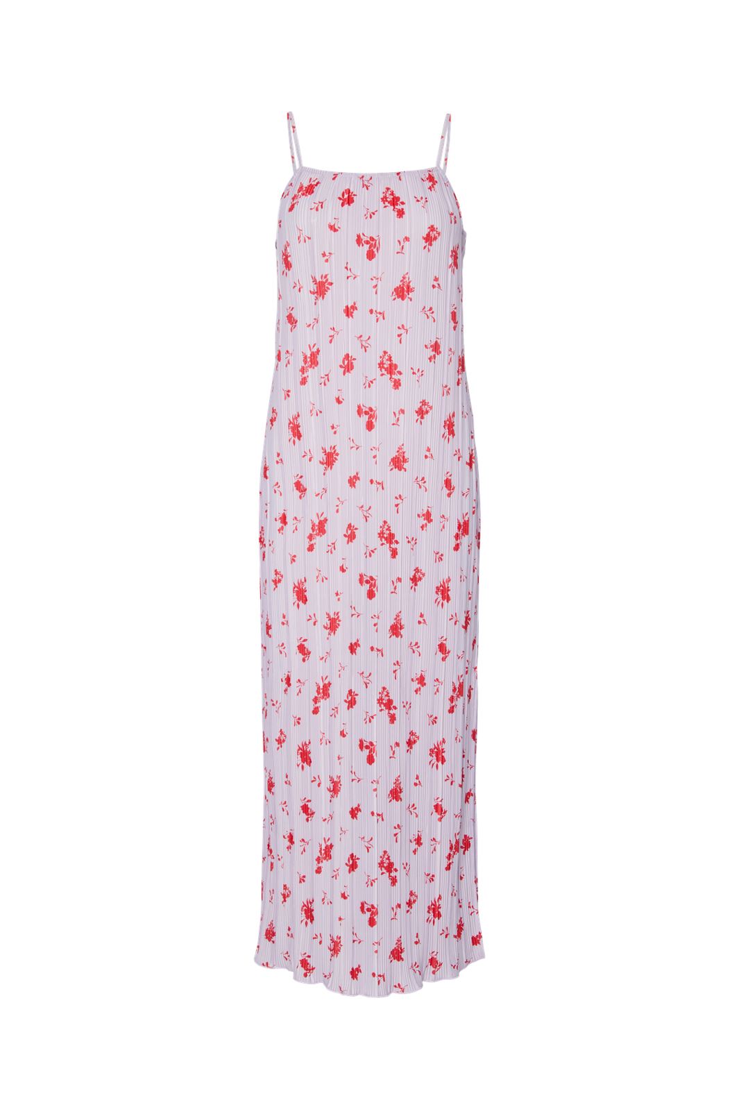 Pieces - Pcamber Sl Maxi Slip Dress Kca - 4883677 Lavender Fog Red Flowers