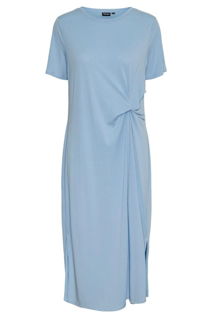 Pieces - Pcanora Ss O-Neck Midi Knot Dress - 4472377 Blue Bell Kjoler 