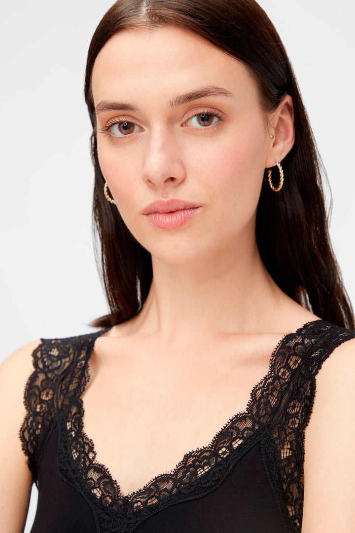 Pieces - PcBarbera Lace Top Noos - Black Toppe 