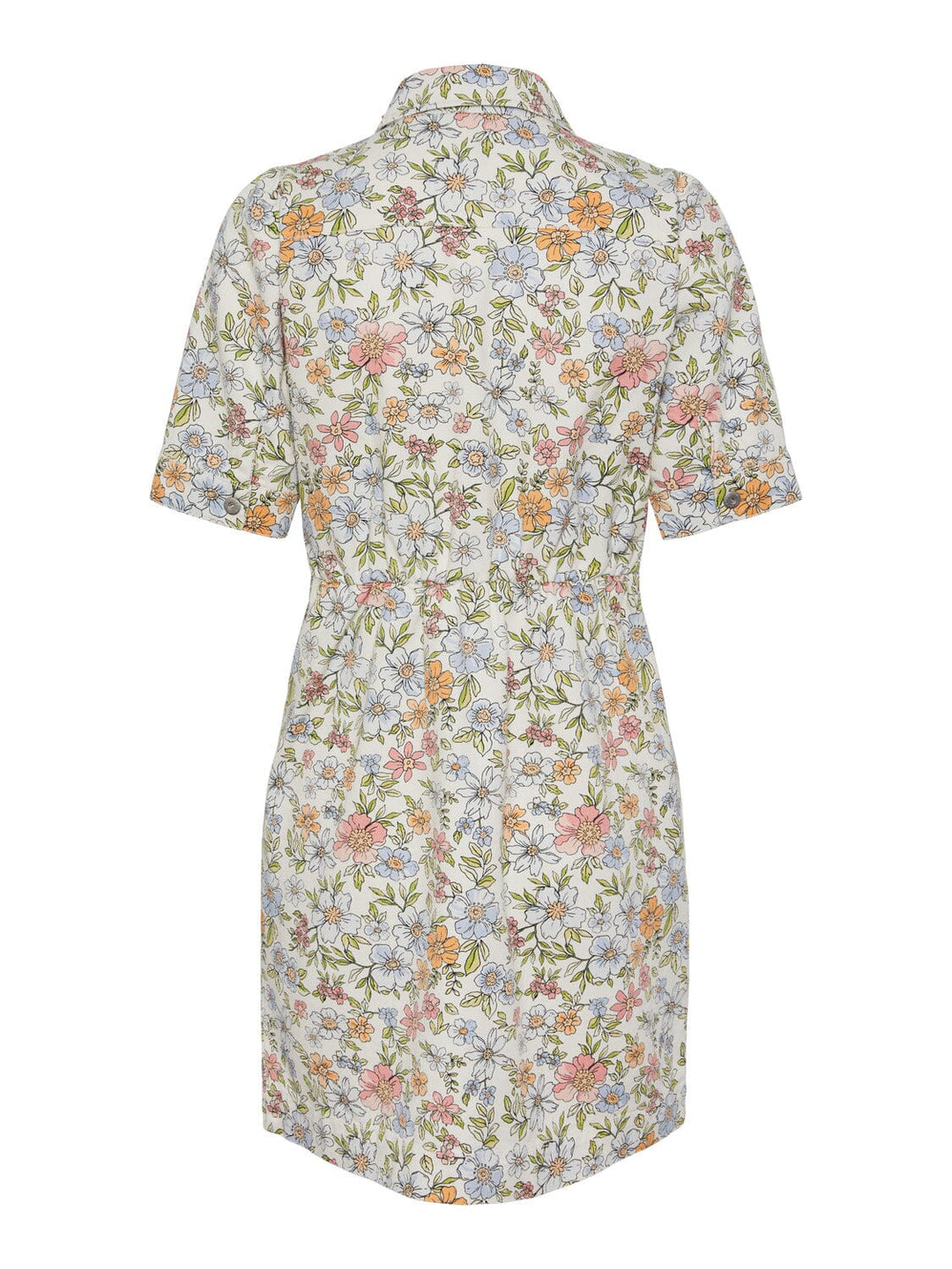 Pieces, Pcblume Ss A-Shape Dress Aop, Birch Flower meadow