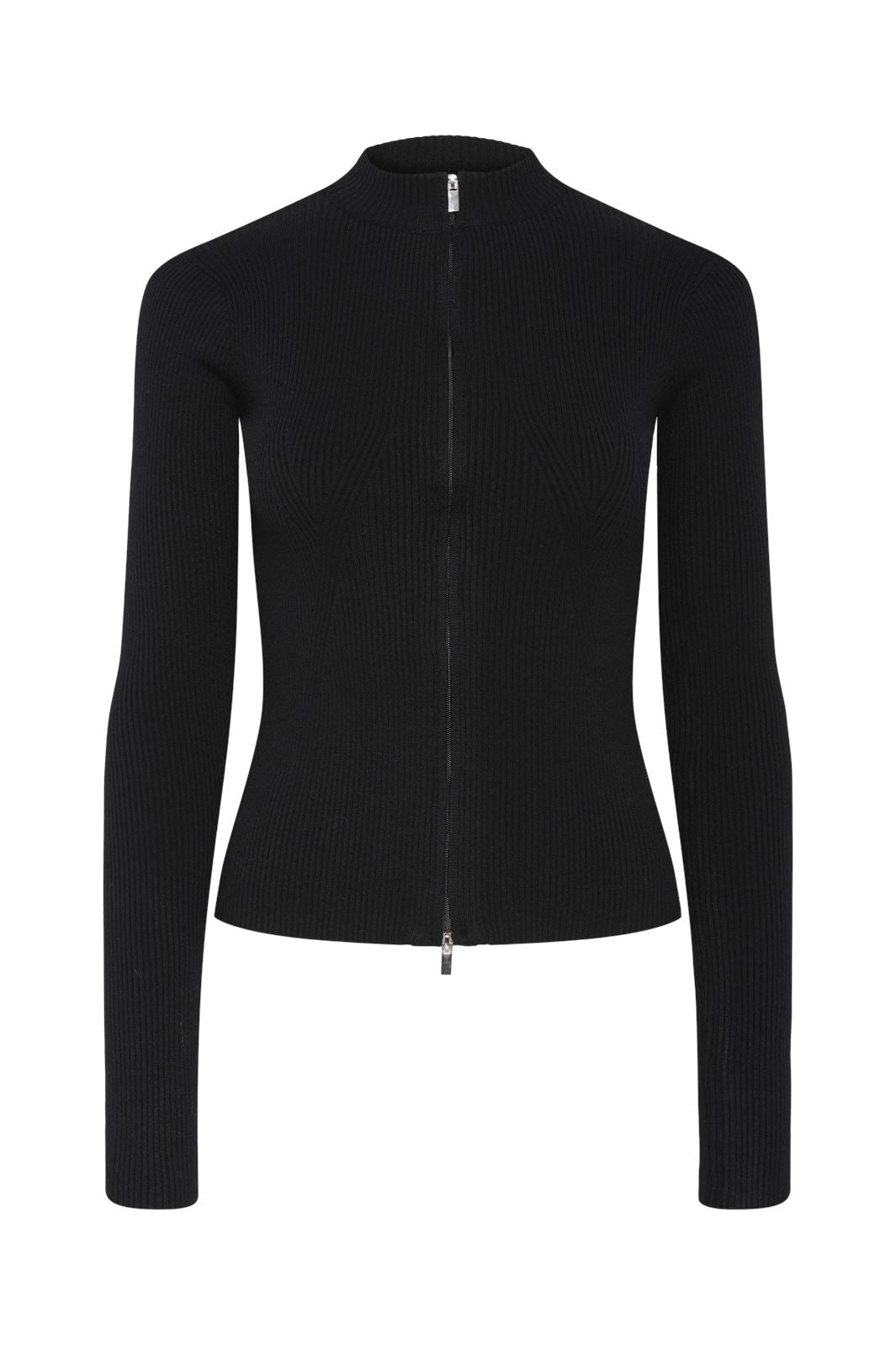 Pieces - Pccrista Ls Zip Knit Cardigan - 4633680 Black