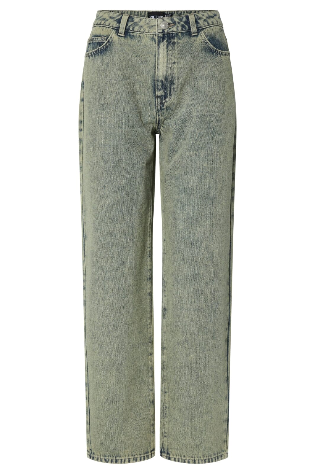 Pieces - Pcdria Straight Denim Pants - 4822815 Deep Lichen Green Washed