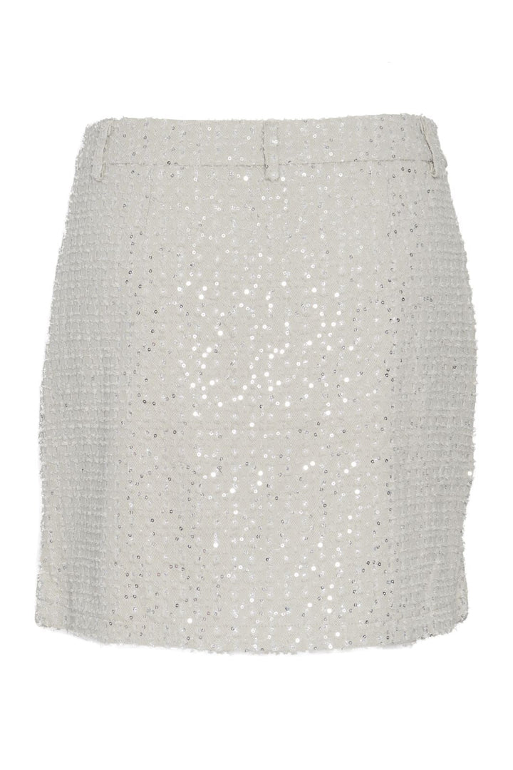 Pieces - Pcdulla Short Sequence Skirt - 4624242 Silver Gray