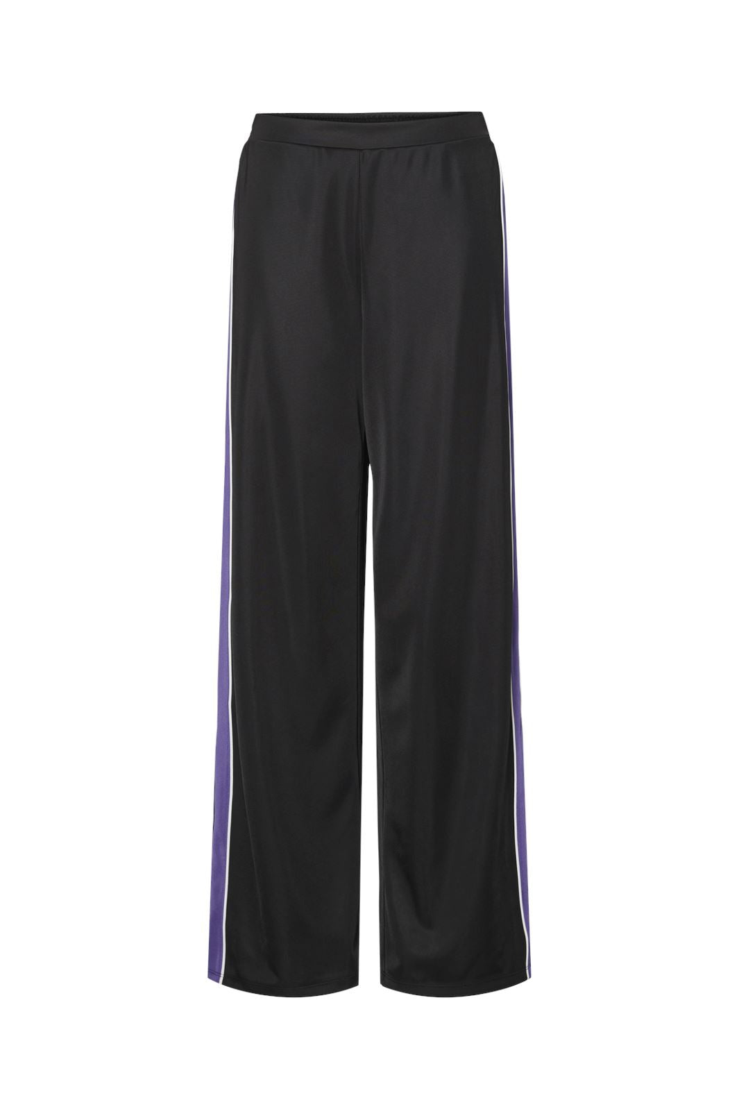 Pieces - Pcfelicia Wide Pant Fsy - 4747763 Black Ultraviolet/White Stripe