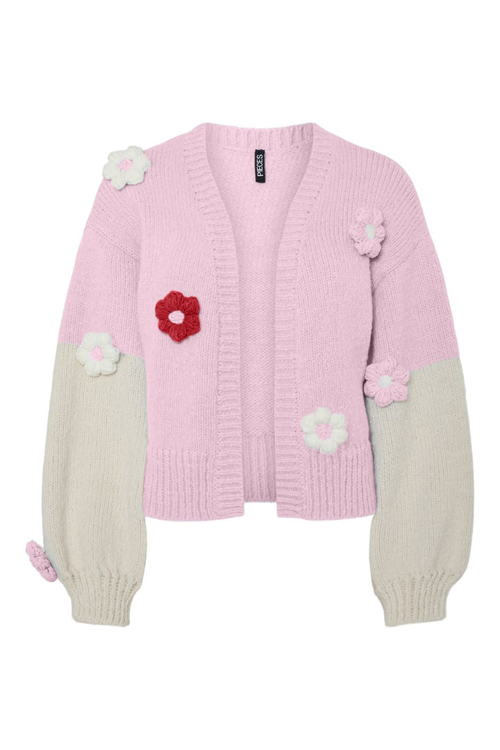 Pieces - Pcjenner Ls Knit Cardigan - 4823421 Pink-A-Boo Multi