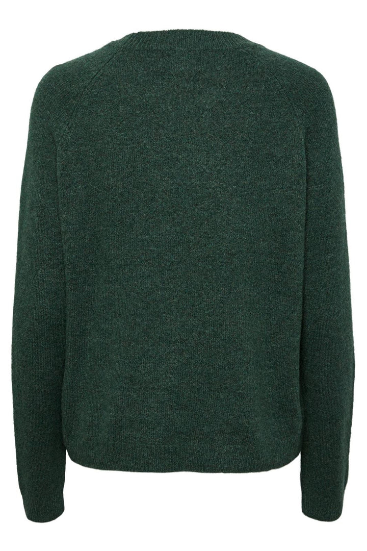 Pieces - Pcjuliana Ls O-Neck Knit - 4250857 Trekking Green Strikbluser 